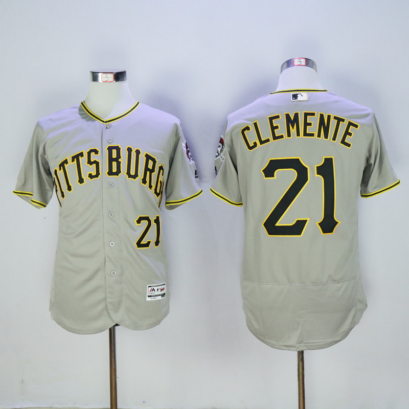 Men Pittsburgh Pirates #21 Clemente Grey Elite MLB Jerseys